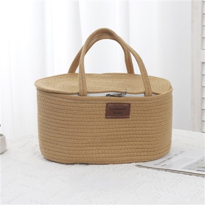 Kapaklı Pamuk Halat Saklama Sepeti